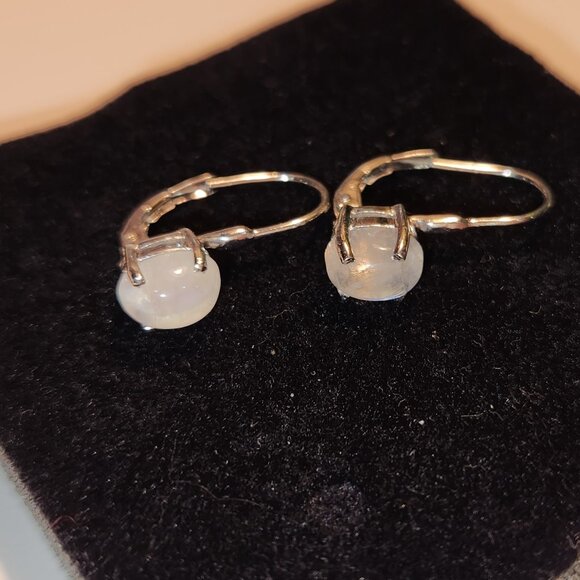 Oval Cloud Opal Earrings - Picture 1 of 3